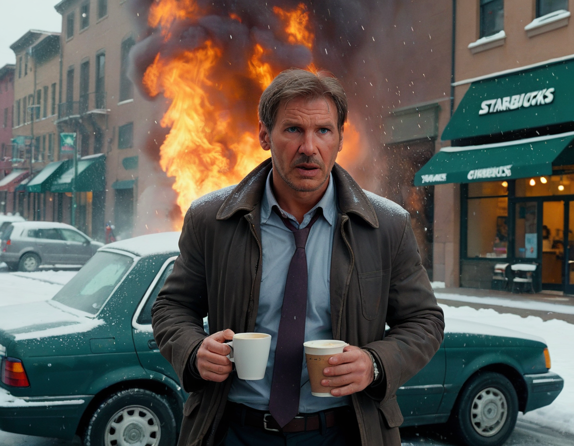 00981-[number]-2065165497-Indianajones person drinking Coffee at Starbucks. a car explodes in the background. Explosion artstyle, Heavy snow.   _lora_Indi.png